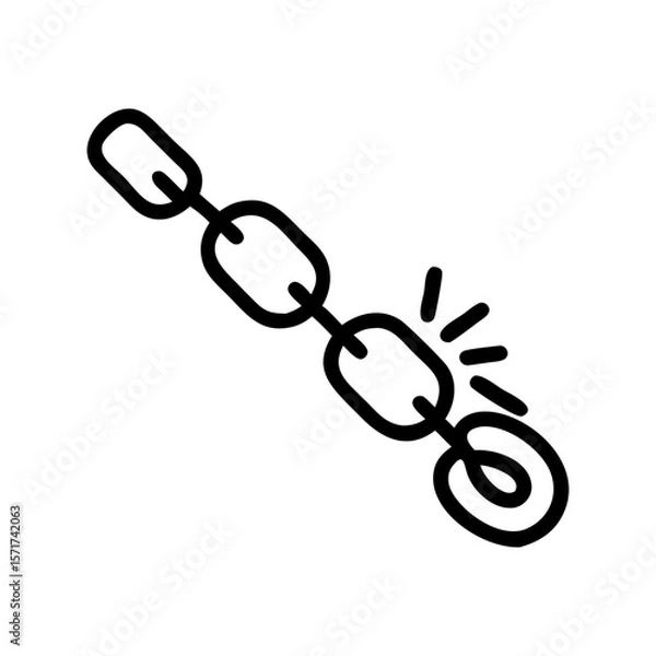 Fototapeta Vector illustration of a chain link in a minimalist style with copy space