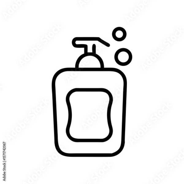 Fototapeta Vector illustration of a soap dispenser in a minimalist style with copy space