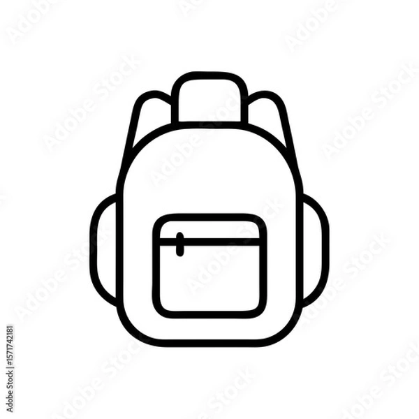 Fototapeta Vector illustration of a backpack in a minimalist style with copy space