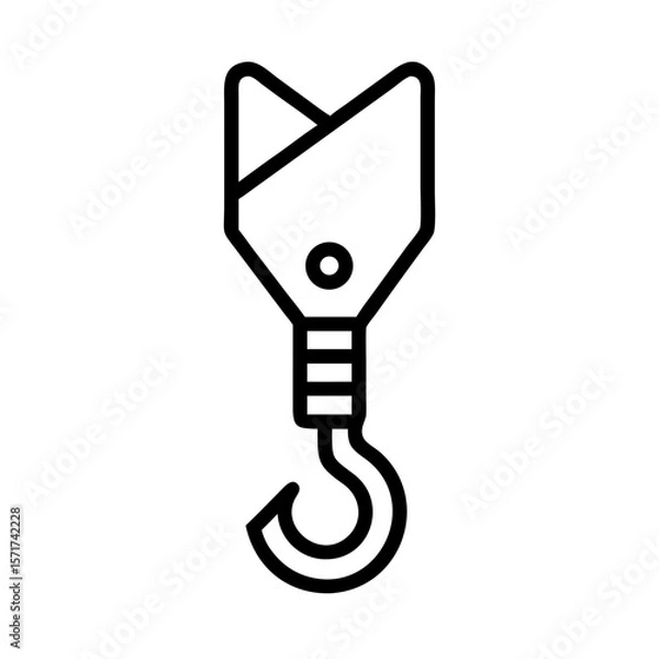 Fototapeta Vector illustration of a hook in a minimalist style with copy space
