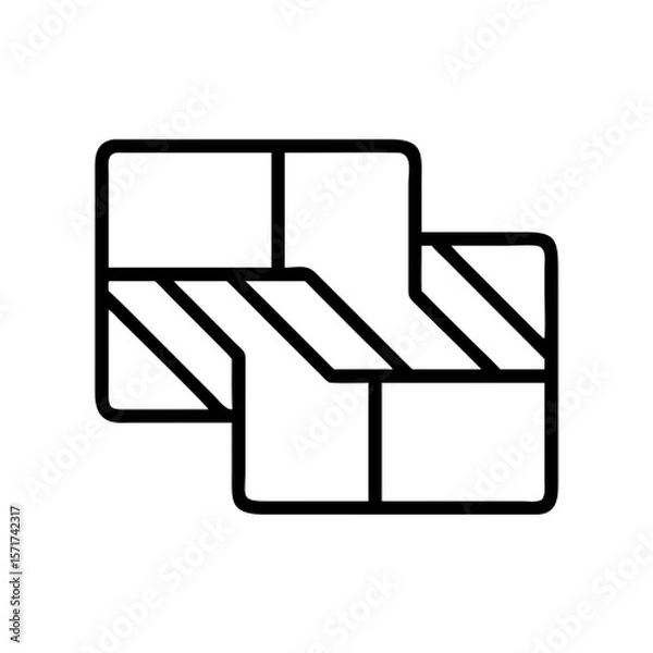Fototapeta Vector illustration of interlocking parquet flooring in a modern minimalist style and copy space