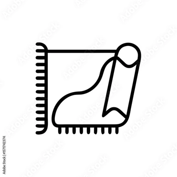 Fototapeta Vector illustration of a rolled carpet in a minimalist style with copy space
