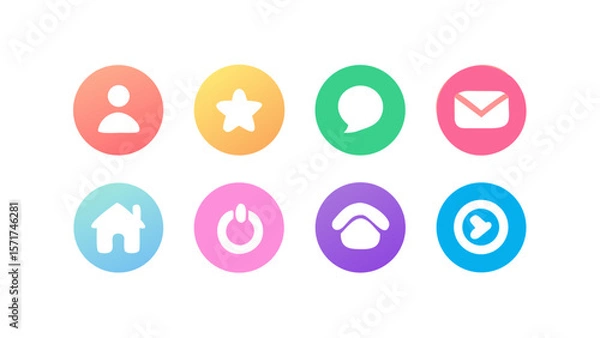 Obraz Gradient ui icons set vector design for user interface and user experience use