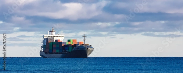 Obraz Grey container ship