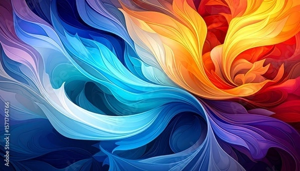 Fototapeta Abstract Colorful Swirls Digital Art Design
