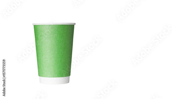 Fototapeta cardboard glass of blue color, for coffee or tea on an isolated white background close up