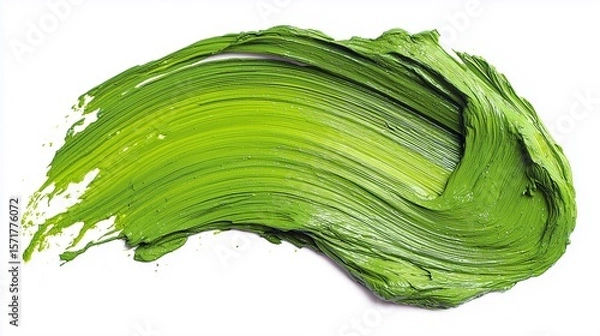 Obraz Green paint brush stroke smear