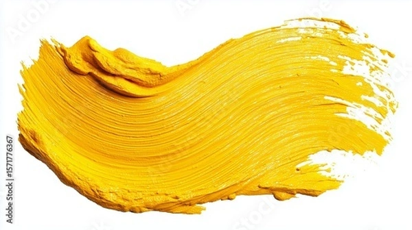Fototapeta Yellow paint brush stroke texture