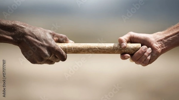 Obraz Two hands exchanging a baton