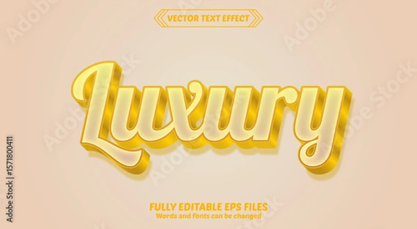 Obraz Luxury Gold Editable Text Effect – Vector EPS Typography for Branding & Poster Design