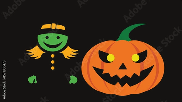 Obraz Simple Halloween background vector illustration.