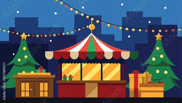 Obraz Simple Christmas background vector illustration.