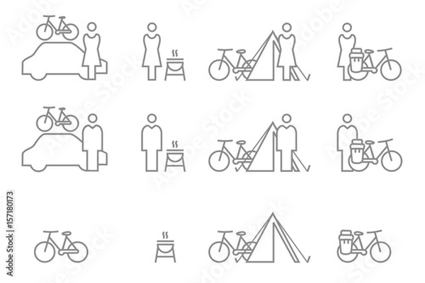 Obraz Icon Set Radtour