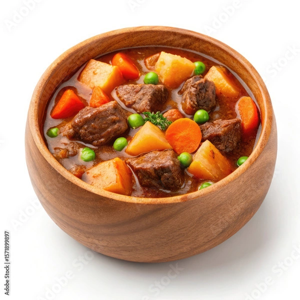 Fototapeta beef stew with vegetables in a bowl