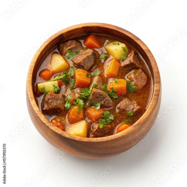 Fototapeta beef stew with vegetables in a bowl