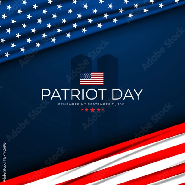 Fototapeta Never Forget Patriot Day September 11th background vector illustration