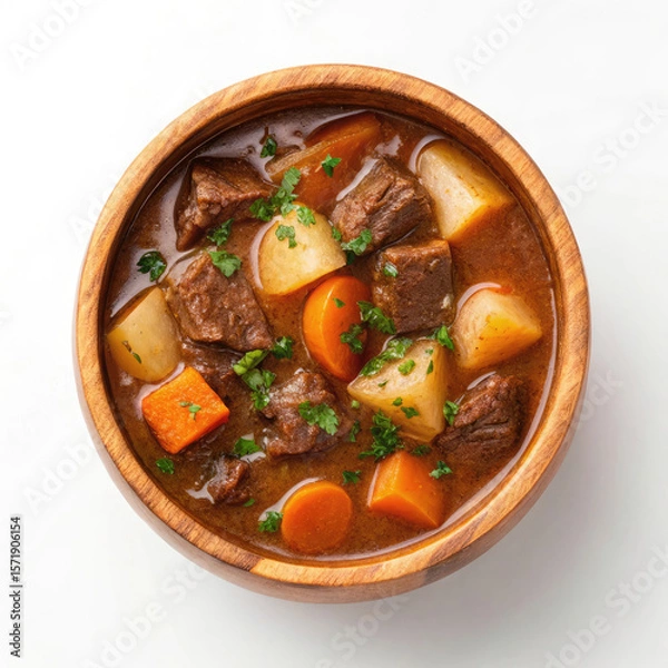 Fototapeta beef stew with vegetables in a bowl