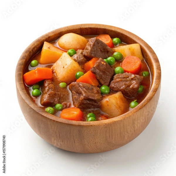 Fototapeta beef stew with vegetables in a bowl