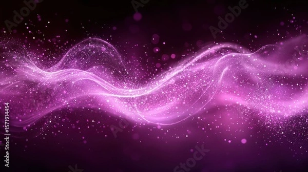 Fototapeta Abstract purple glowing waves