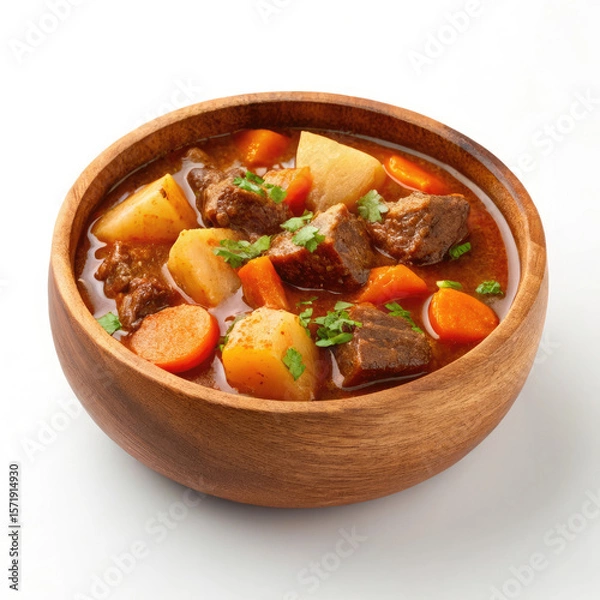 Fototapeta beef stew with vegetables in a bowl