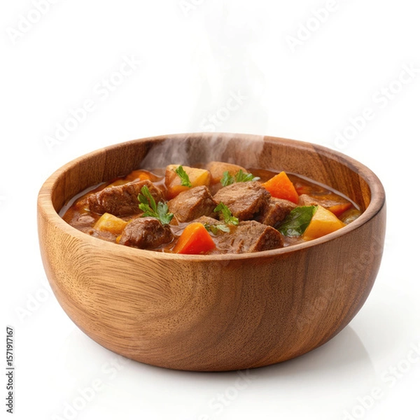 Fototapeta beef stew with vegetables in a bowl