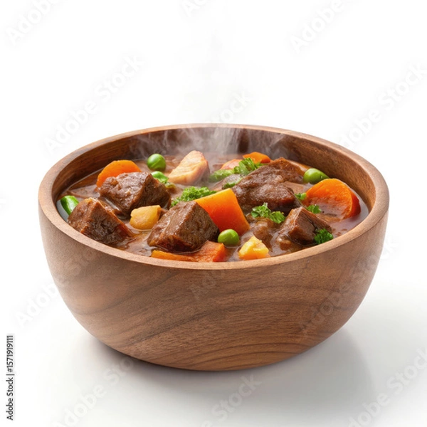 Fototapeta beef stew with vegetables in a bowl
