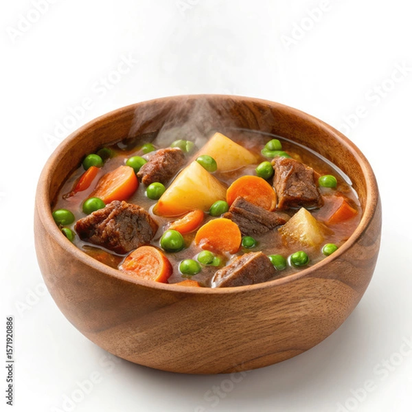 Fototapeta beef stew with vegetables in a bowl