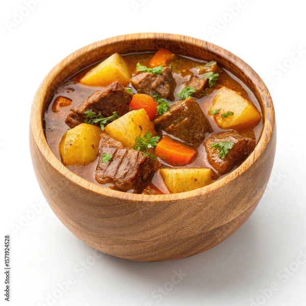 Fototapeta beef stew with vegetables in a bowl