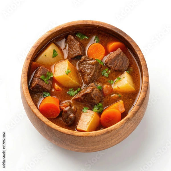 Fototapeta beef stew with vegetables in a bowl