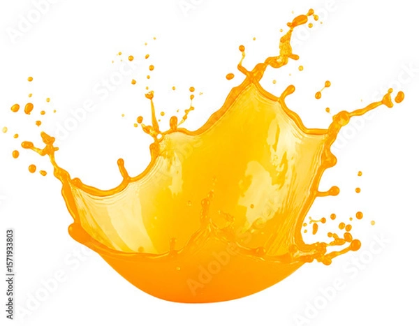 Fototapeta Orange juice splashed isolated on transparent background