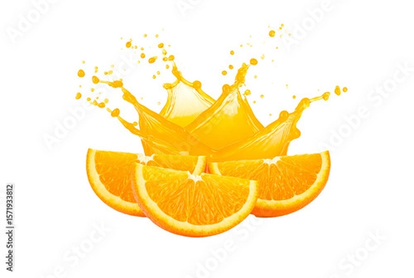 Fototapeta Orange juice splashed isolated on transparent background