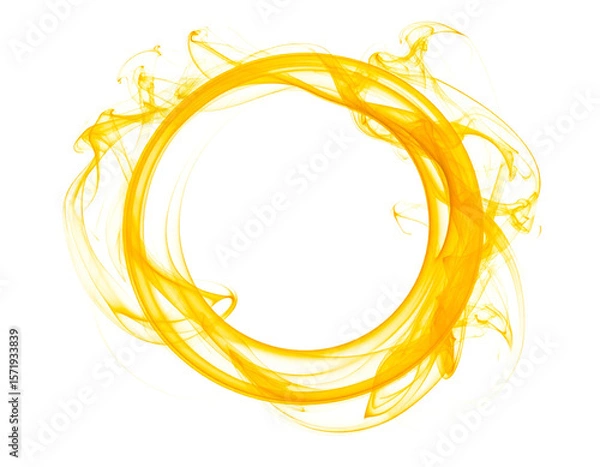Fototapeta Abstract yellow circle smoke isolated on transparent background.