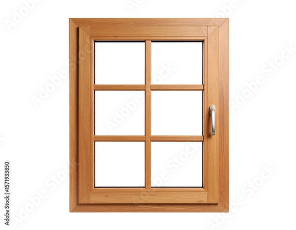 Fototapeta Wooden window  isolated on transparent background