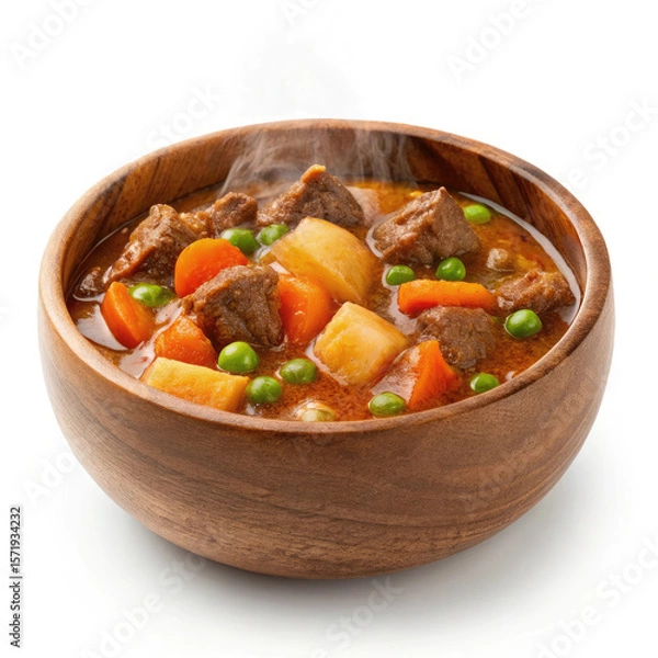 Obraz beef stew with vegetables in a bowl
