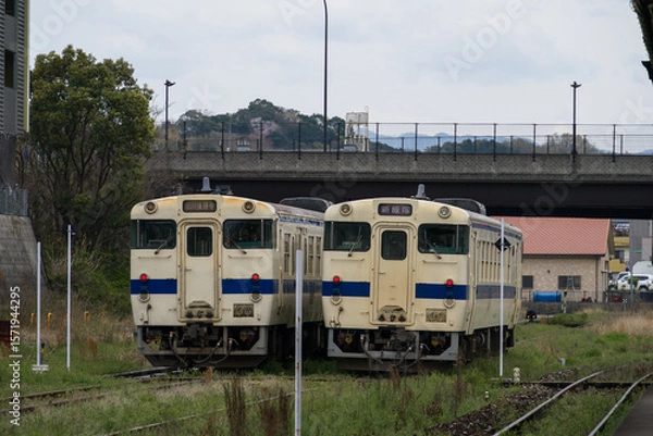 Obraz 後藤寺線と日田彦山線の交換駅である田川後藤寺駅に停車するキハ40系気動車