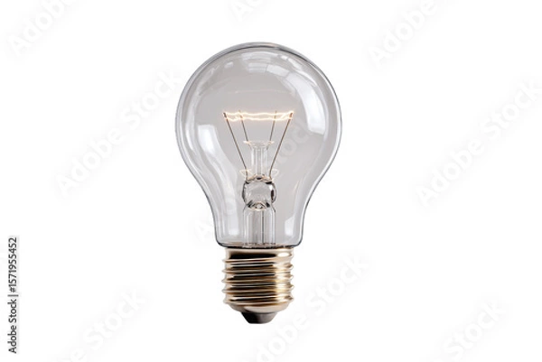 Fototapeta 3D Render a light bulb with a white background