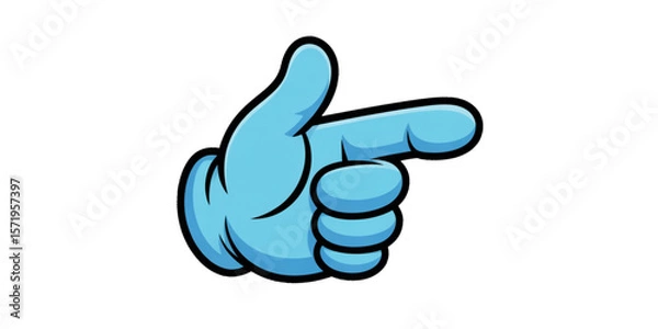 Fototapeta Hand with Index Finger Pointing Forward Cartoon Illustration – Vector Clipart of Human Gesture, Tapping Motion, UI Navigation Symbol, Flat Design for App, Web, Infographic, Communication Concept