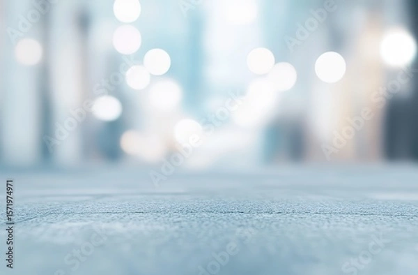 Obraz Abstract blurred light blue background with bokeh and copy space for text, soft focus effect, white and gray color scheme, minimalistic style, elegant, professional, high resolution, sharp details