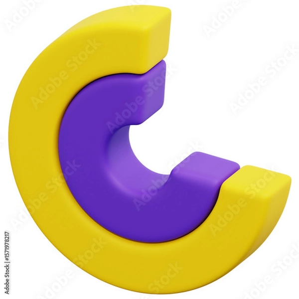 Fototapeta 3D Dual Layer Arc Chart Icon