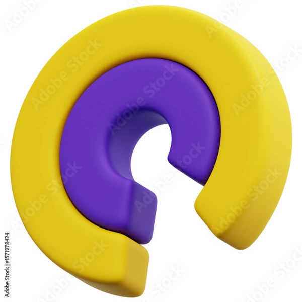 Fototapeta 3D Concentric Dual Ring Chart Icon