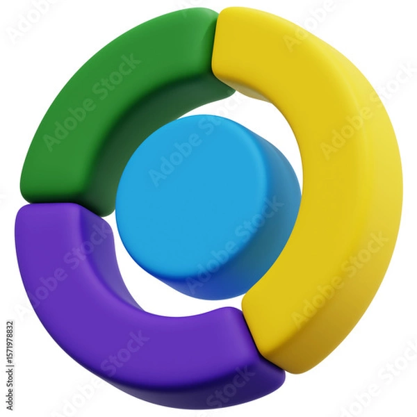Fototapeta 3D Layered Ring Data Chart Icon