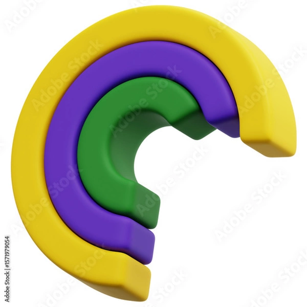 Fototapeta 3D Three Layer Arc Diagram Icon