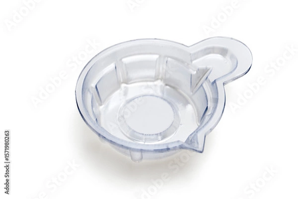 Fototapeta Disposable Medical Urine Cup for Specimen Collection Isolated on White Background
