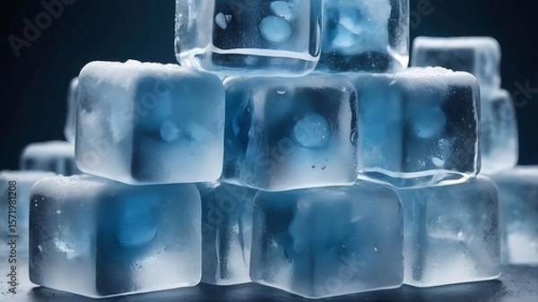 Fototapeta Frosty Ice Texture for Summer Refreshment Design