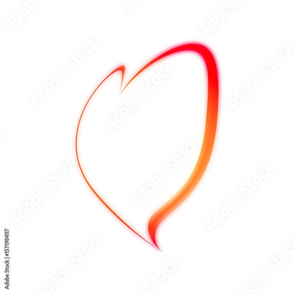 Fototapeta Glowing red heart outline on transparent background

