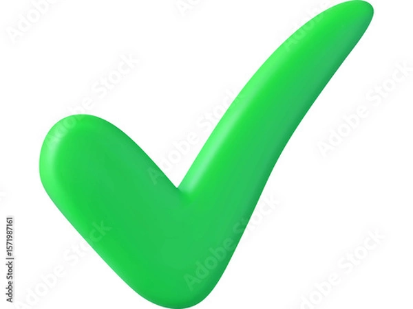 Fototapeta Green check mark icon for success and approval