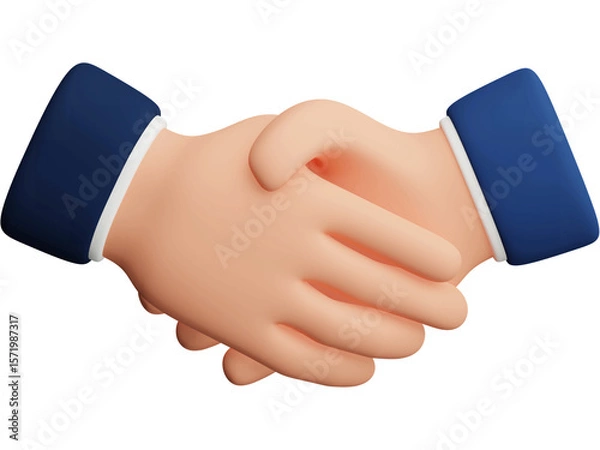 Fototapeta Business handshake symbolizing agreement and partnership on a white background