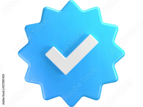 Fototapeta Download 3D green check mark button icon for web design
