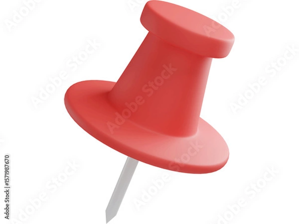 Fototapeta Red pushpin for office note attachment