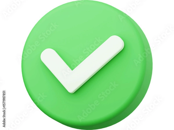 Fototapeta Green check mark and red cross buttons for yes and no choices on web design